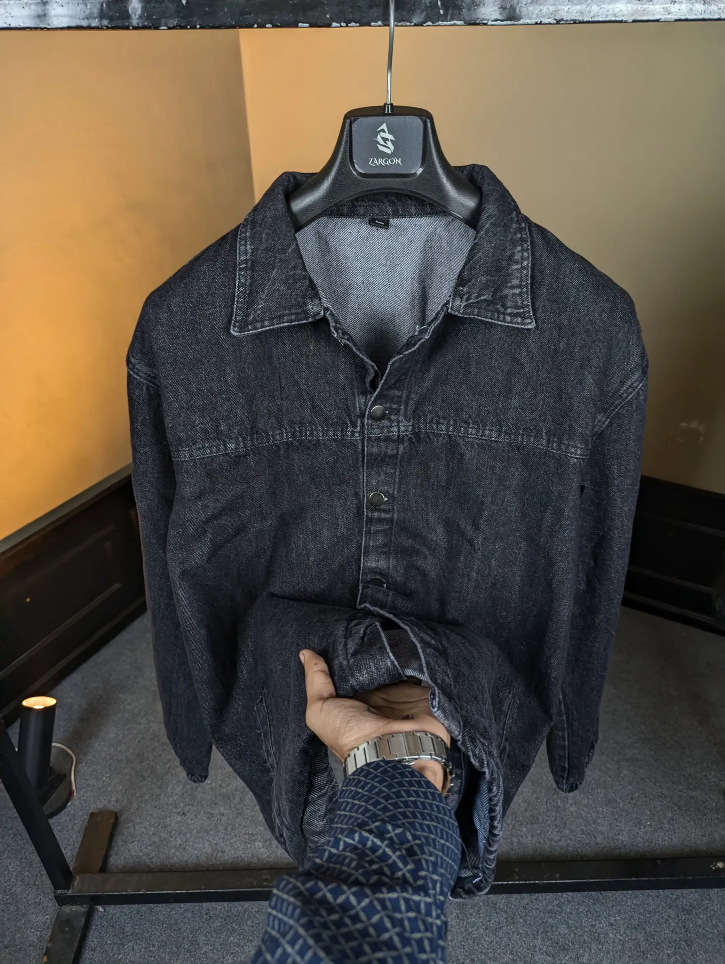 Black denim jacket